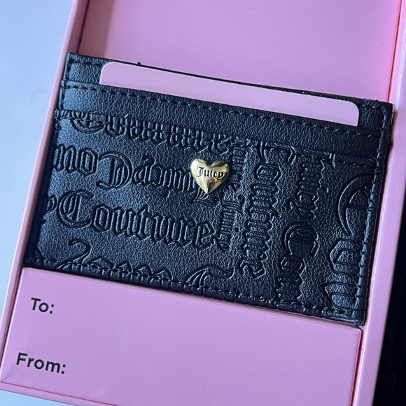 JUICY COUTURE Black Logo Backpack Cardcase Gold Keychain Boxed Gift Set - Picture 5 of 13